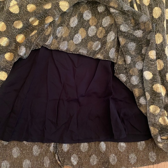 Anthropologie Metallic Gold Dot Wedding Guest Dress - Picture 3 of 4